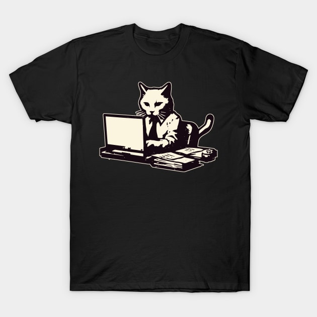 Im busy working cat T-Shirt by TomFrontierArt